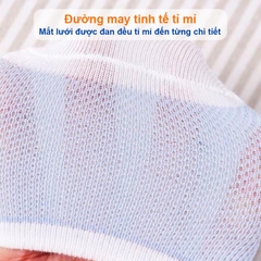 Tất cho bé gái và bé trai 0-2 tuổi chất cotton co giãn tốt BBShine, Set 5 tất lưới cho bé họa tiết hình mèo nhiều màu sắc đáng yêu – T002