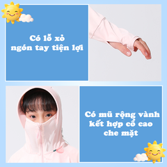 Áo chống nắng cho bé 2-12 tuổi có mũ che cao cấp BBShine, Áo khoác chống nắng cho bé thoáng mát nhiều họa tiết đáng yêu - AK024