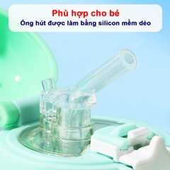 Bình nước cho bé đi học, Bình uống nước cho bé có ống hút 700ml bằng nhựa PP chịu nhiệt tốt tặng kèm túi và dây đeo tiện lợi BBShine – BN011