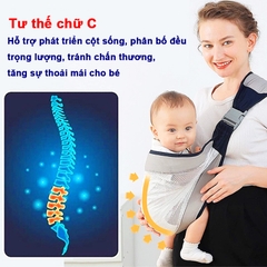 Địu em bé 0-3 tuổi cao cấp BBShine, Địu cho bé gọn nhẹ thông thoáng dễ sử dụng – SS035