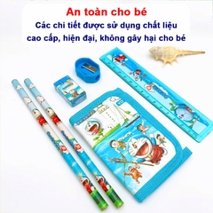 Bộ dụng cụ học tập 6 món cao cấp BBShine, Bộ đồ dùng học tập nhiều họa tiết hoạt hình đáng yêu cho bé – H057