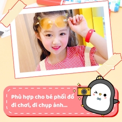 Kính cho bé 2-8 tuổi chống tia UV cao cấp BBShine, Kính mát cho bé gọng nhựa hình tai thỏ ngộ nghĩnh nhiều màu sắc – K010
