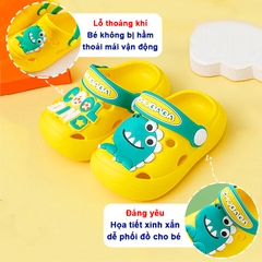 Dép cho bé gái và bé trai cao cấp chống trượt BBShine, Dép cross cho bé họa tiết hình thú ngộ nghĩnh nhiều màu sắc – D8