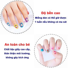 Dán móng tay 3D cao cấp cho bé BBShine, Set miếng dán móng tay cho bé từ 2 tuổi họa tiết hoạt hình nhiều màu sắc tươi sáng – J063