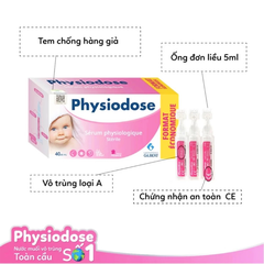 Nước muối sinh lý cho bé Physiodose Pháp vệ sinh mắt mũi miệng BBShine, Nước muối sinh lý kháng khuẩn an toàn cho bé - I022