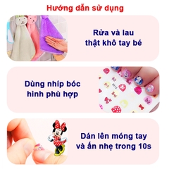 Dán móng tay 3D cao cấp cho bé BBShine, Set miếng dán móng tay cho bé từ 2 tuổi họa tiết hoạt hình nhiều màu sắc tươi sáng – J063