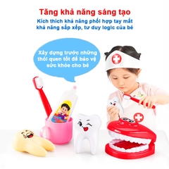 Đồ chơi bác sĩ 33 chi tiết bổ ích thú vị BBShine, Bộ đồ chơi bác sĩ cho bé bằng nhựa nguyên sinh ABS cao cấp an toàn – DC043