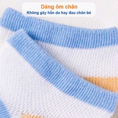 Tất cho bé gái và bé trai 0-2 tuổi chất cotton co giãn tốt BBShine, Set 5 tất lưới cho bé họa tiết hình mèo nhiều màu sắc đáng yêu – T002