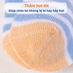 Tất cho bé gái và bé trai 0-2 tuổi chất cotton co giãn tốt BBShine, Set 5 tất lưới cho bé họa tiết hình mèo nhiều màu sắc đáng yêu – T002
