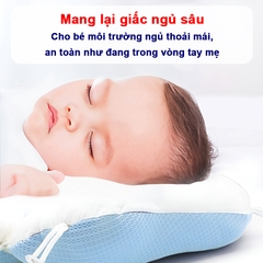 Gối chữ U cho bé sơ sinh chống giật mình cao cấp BBShine, Gối chống bẹp đầu có dây rút điều chỉnh 3 đầu giúp bé ngủ ngon – SS036