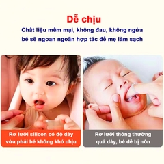 Bàn chải đánh răng cho bé silicon cao cấp BBShine, Set rơ lưỡi cho bé 0-18 tháng mềm mại – SS022