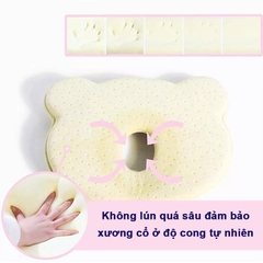 Gối cao su non cho bé chống méo đầu BBShine, Gối cho bé sơ sinh hình gấu loại cao cấp an toàn cho sự phát triển của bé – SS019