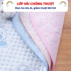 Tấm lót chống thấm cho bé 4 lớp dày dặn BBShine, Miếng lót chống thấm cho bé họa tiết hình gấu đáng yêu – SS038