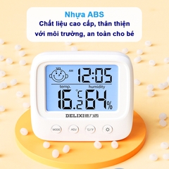 Nhiệt kế điện tử 3 trong 1 cao cấp BBShine, Nhiệt ẩm kế phòng ngủ cho bé đa năng và tiện dụng – DT005