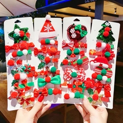 Kẹp tóc Noel nhiều họa tiết đáng yêu BBShine, Set 5 kẹp tóc Giáng sinh phối màu xanh đỏ chủ đạo xinh xắn – NOEL004