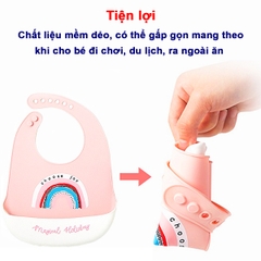 Yếm ăn dặm cho bé 0-4 tuổi cao cấp BBShine, Yếm ăn dặm silicon có máng mềm mại nhiều họa tiết đáng yêu – SS006