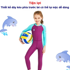 Đồ bơi bé gái và bé trai 9-37kg cao cấp BBShine, Đồ bơi dài tay DIVE & SAIL chống nắng và tia UV toàn thân cho bé – DB014