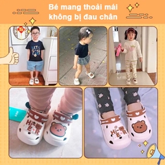 Dép cho bé gái và bé trai cao cấp chống trượt BBShine, Dép cross cho bé họa tiết hình thú ngộ nghĩnh nhiều màu sắc – D8