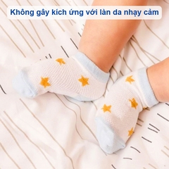 Tất cho bé gái và bé trai 0-2 tuổi chất cotton co giãn tốt BBShine, Set 5 tất lưới cho bé họa tiết hình mèo nhiều màu sắc đáng yêu – T002