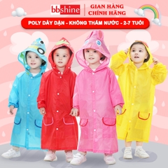 Áo mưa cho bé 2-7 tuổi hình thú vui nhộn BBShine, Áo mưa trẻ em xuất Nhật cao cấp nhiều màu sắc đáng yêu cho bé – AM001