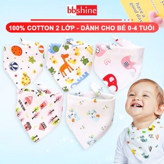 Yếm cho bé 0-4 tuổi cao cấp chất cottton dày dặn BBShine, Khăn yếm tam giác cho bé nhiều họa tiết ngộ nghĩnh – SS007