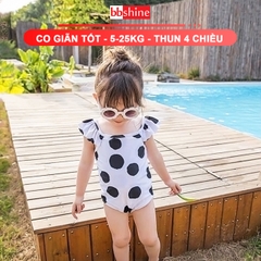 Đồ bơi bé gái 5-25kg cánh tiên liền thân BBShine, Bikini cho bé họa tiết chấm bi cực xinh xắn – DB019