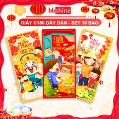 Bao lì xì Quý Mão 2023 dày dặn BBShine, Set 10 bao lì xì Tết cao cấp họa tiết in sắc nét – LX004