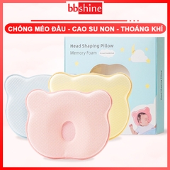 Gối cao su non cho bé chống méo đầu BBShine, Gối cho bé sơ sinh hình gấu loại cao cấp an toàn cho sự phát triển của bé – SS019