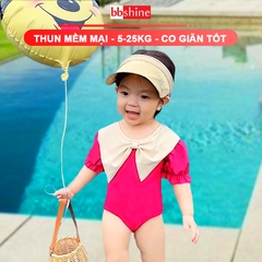 Đồ bơi bé gái liền thân 5-25kg BBShine, Bikini cho bé cánh tiên tone màu hồng cực xinh xắn – DB018