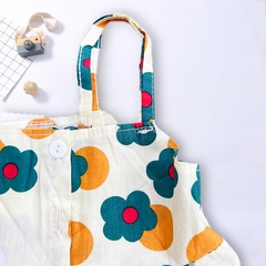 Váy 2 dây cho bé, Đầm cho bé 6-22kg chất thô mềm dáng xòe phối cúc cài xinh xắn BBShine – D086