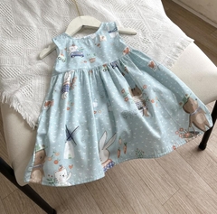 Váy bé gái 10-27kg sát nách khoét lưng xinh xắn BBShine, Đầm bé gái chất thô lụa họa tiết thỏ xinh xắn - D111