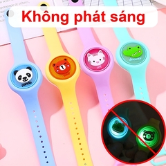Đồng hồ tinh dầu đuổi muỗi phát sáng BBShine, Vòng đeo tay đuổi muỗi họa tiết động vật vui nhộn dễ thương cho bé – J069