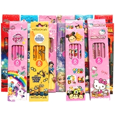 Set 6 bút chì chuốt HB cao cấp bằng gỗ kèm hộp nhiều chủ đề hoạt hình ngộ nghĩnh xinh xắn thích hợp làm quà cho bé BBShine – H037