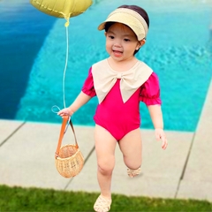 Đồ bơi bé gái liền thân 5-25kg BBShine, Bikini cho bé cánh tiên tone màu hồng cực xinh xắn – DB018