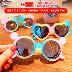 Kính cho bé 3-8 tuổi chống tia UV cao cấp BBShine, Kính mát cho bé gọng nhựa chắc chắn nhiều họa tiết đáng yêu – K020