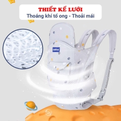 Địu em bé 0-3 tuổi đa năng BBShine, Địu cho bé 4 tư thế gọn nhẹ bề mặt lưới thoáng khí – SS034