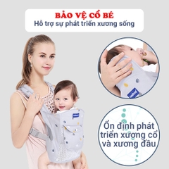 Địu em bé 0-3 tuổi đa năng BBShine, Địu cho bé 4 tư thế gọn nhẹ bề mặt lưới thoáng khí – SS034