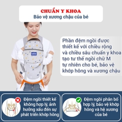 Địu em bé 0-3 tuổi đa năng BBShine, Địu cho bé 4 tư thế gọn nhẹ bề mặt lưới thoáng khí – SS034