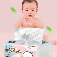 Khăn giấy khô đa năng cho bé, Khăn giấy rút Mini Bear 4 lớp mềm mại an toàn cho bé yêu (300 tờ) BBShine – KH008