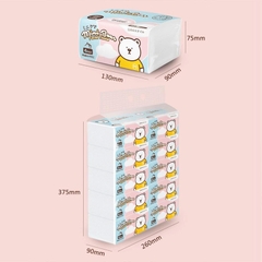 Khăn giấy khô đa năng cho bé, Khăn giấy rút Mini Bear 4 lớp mềm mại an toàn cho bé yêu (300 tờ) BBShine – KH008