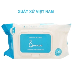 Khăn ướt cho bé, Khăn giấy ướt không mùi Likado chính hãng mềm mịn an toàn cho bé (hộp 100 miếng) BBShine – KH010