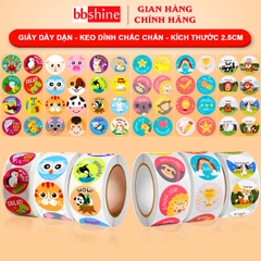 Cuộn 500 sticker nhãn dán khích lệ khen thưởng học tập cho bé yêu với nhiều họa tiết kèm slogan khiến những giờ học thêm sinh động BBShine – ST010