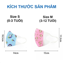 Khẩu trang trẻ em, Khẩu trang cho bé trai và bé gái nhiều họa tiết 0-12 tuổi bảo vệ đường hô hấp cho bé BBShine – M017