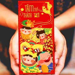 Bao lì xì Quý Mão 2023 dày dặn BBShine, Set 10 bao lì xì Tết cao cấp họa tiết in sắc nét – LX004