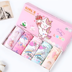 Set 5 quần chip cho bé gái, Hộp 5 quần lót kháng khuẩn cho bé gái 1-12 tuổi chất cotton thoáng khí xuất Hàn cao cấp BBShine – C024