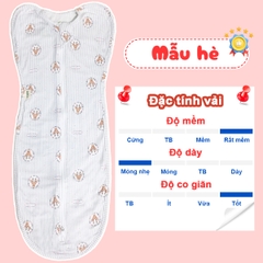 Nhộng chũn cho bé sơ sinh chất cotton 4 chiều cao cấp BBShine, Túi ngủ cho bé mềm mịn khóa kéo 2 chiều tiện lợi – SS002