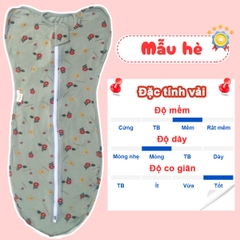 Nhộng chũn cho bé sơ sinh chất cotton 4 chiều cao cấp BBShine, Túi ngủ cho bé mềm mịn khóa kéo 2 chiều tiện lợi – SS002