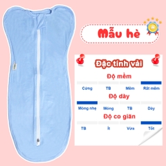 Nhộng chũn cho bé sơ sinh chất cotton 4 chiều cao cấp BBShine, Túi ngủ cho bé mềm mịn khóa kéo 2 chiều tiện lợi – SS002