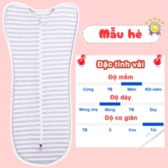Nhộng chũn cho bé sơ sinh chất cotton 4 chiều cao cấp BBShine, Túi ngủ cho bé mềm mịn khóa kéo 2 chiều tiện lợi – SS002