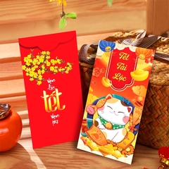 Bao lì xì Quý Mão 2023 cao cấp BBShine, Set 10 bao lì xì Tết dày dặn họa tiết in sắc nét – LX005